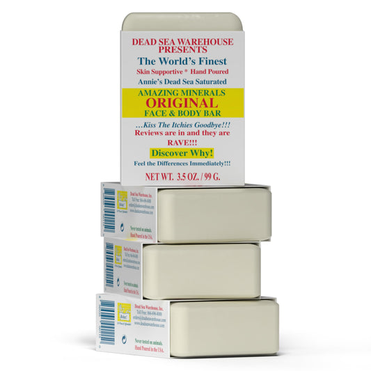 Suplement Product​Dead Sea Warehouse - Dead Sea Salt Soap Bar - Original Face & Body Bar - Hydrating Mineral Soap for All Skin Types, Fragrance-Free - 3.5 oz - PureBliss USA