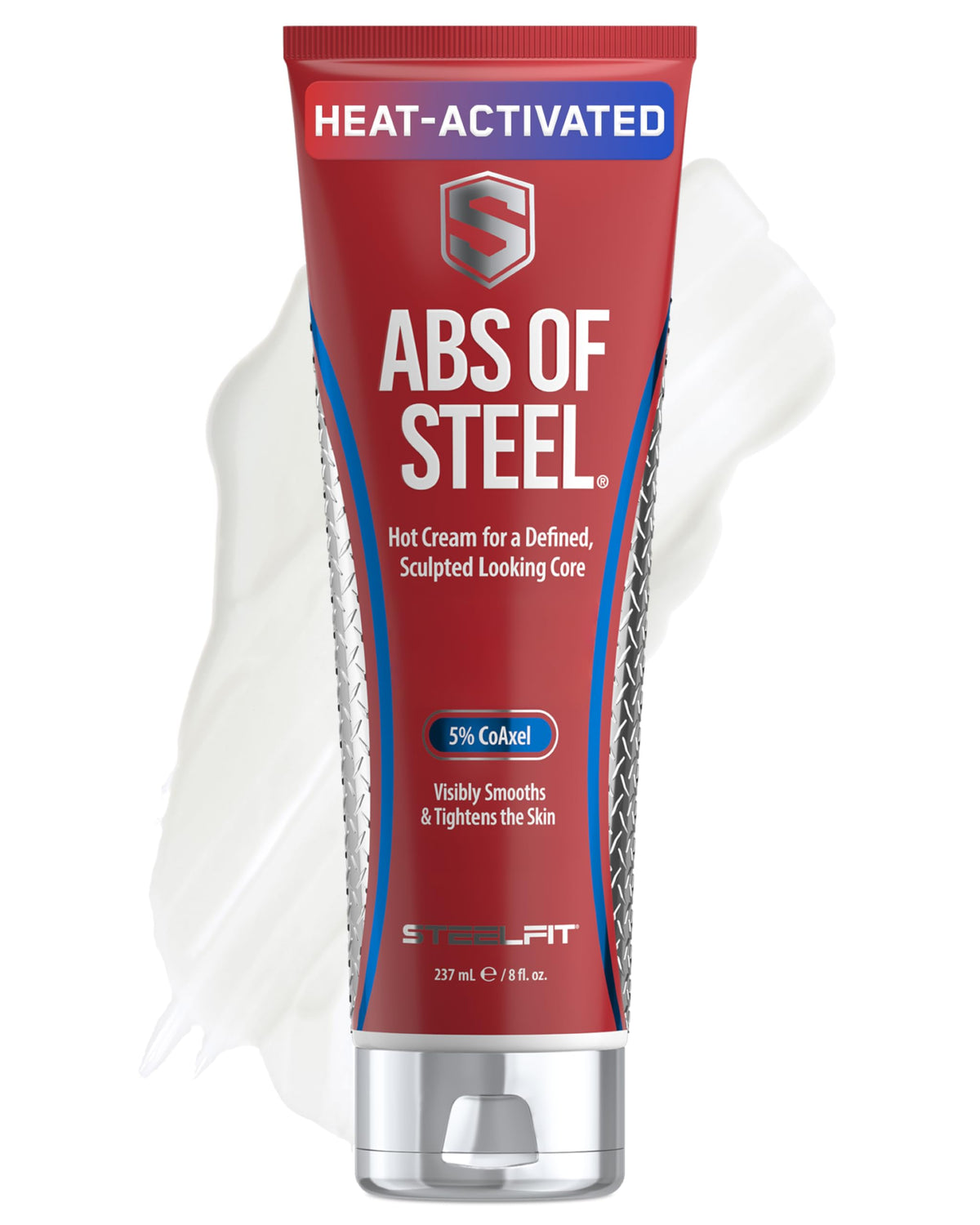 SteelFit Abs of Steel Maximum Definition Cream for Sculpting Abs | Skin Tightening, Toning & Firming Lotion - L-Carnitine Pre & Post Workout Supplement for Men & Women - Non-Greasy, 3.4 Ounces