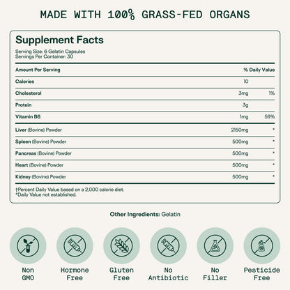 Adapt Naturals Foundational Nutrition Bundle – Bio-Avail Multivitamin & Organ Supplement with Grass-Fed Liver, Heart, Kidney & More – 30-Day Supply