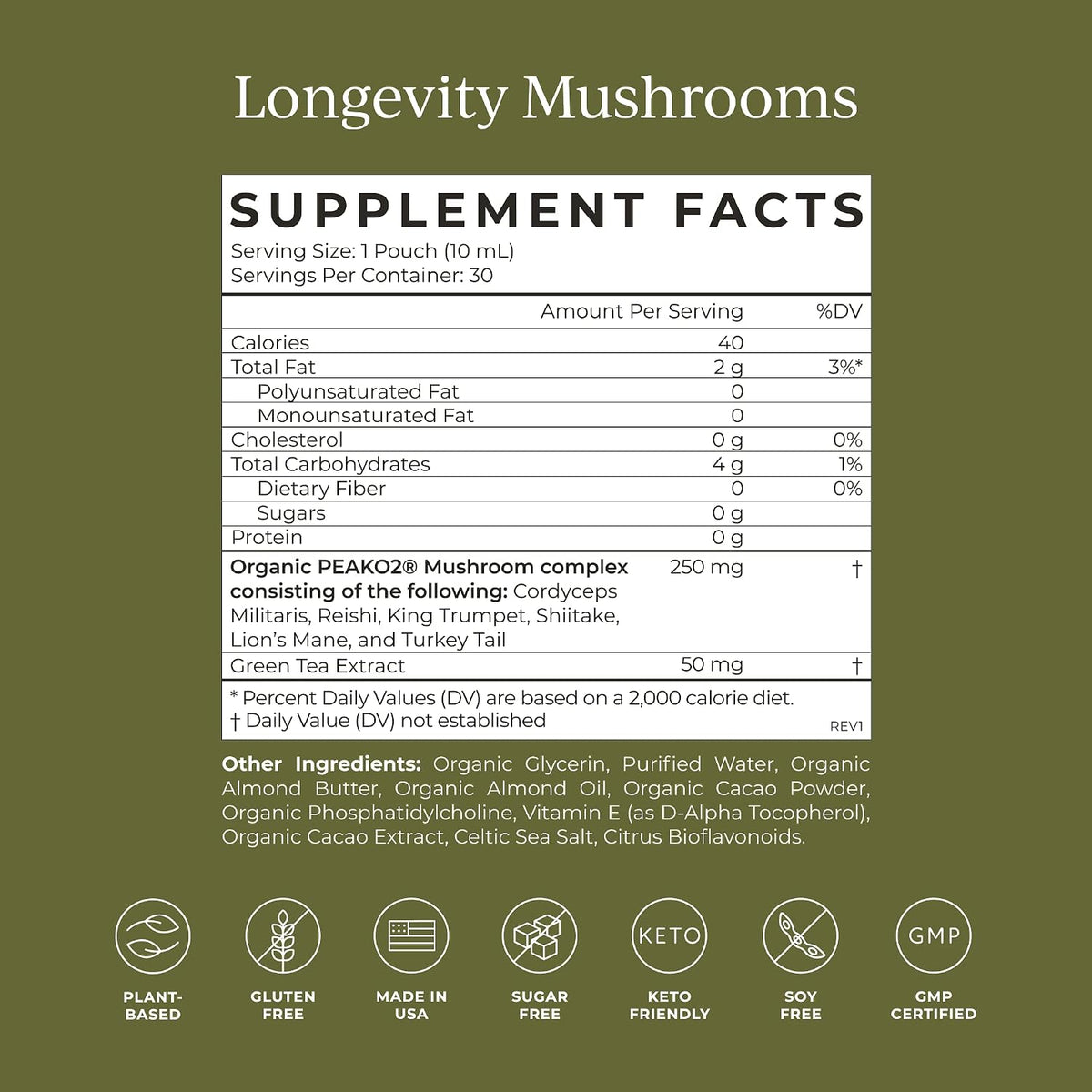 CYMBIOTIKA Liposomal Mushroom, Lion's Mane, for Immune & Energy