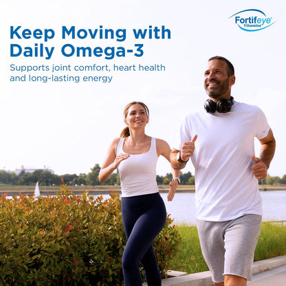 Fortifeye Super Omega-3 Fish Oil - 60 Count - 1600mg EPA + DHA - Triple Strength Ultra-Pure rTG Omega-3 Expertly Concentrated & Purified in Norway from Sustainably Sourced Wild Fish - Lemon Flavor