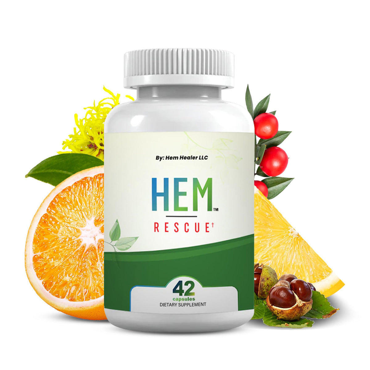 Hem Healer Hem Rescue Hemorrhoid Treatment Supplement - All Natural, Reduces Discomfort & Swelling, Boosts Blood Flow, Oral Botanical Blend, Made in USA - (1 Bottle Pack) Hem HealerBuy Supplements Australia