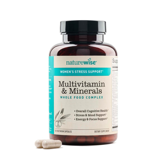NatureWise multivitamin and minerals supplement bottle on a white background