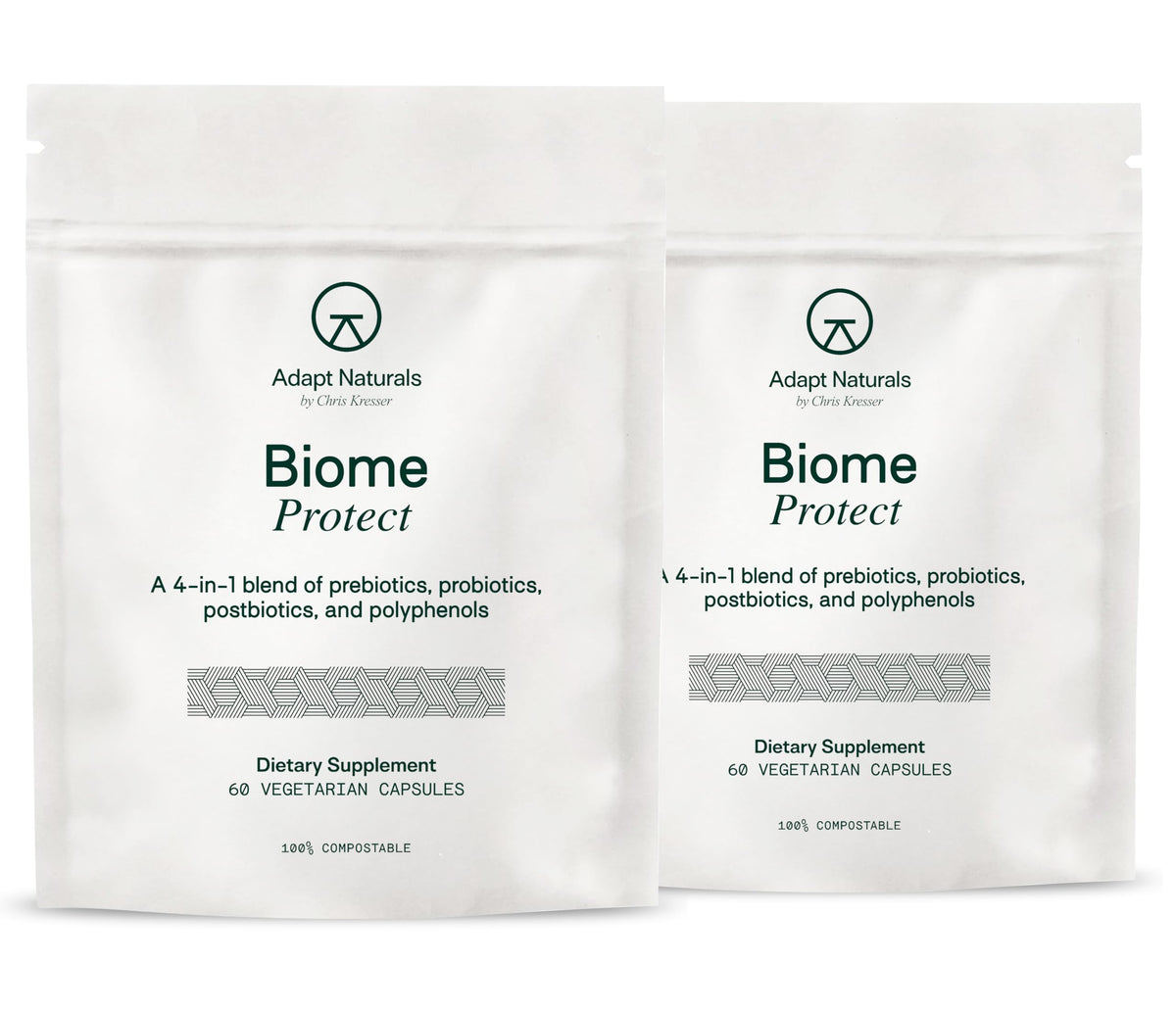 Adapt Naturals 4-in-1 Biome Protect Prebiotics, Probiotics, Postbiotics | & Polyphenols Supplement for Microbiome - Supports Immune & Gut Health, & Mental Clarity for Women & Men - 30 Day Supply