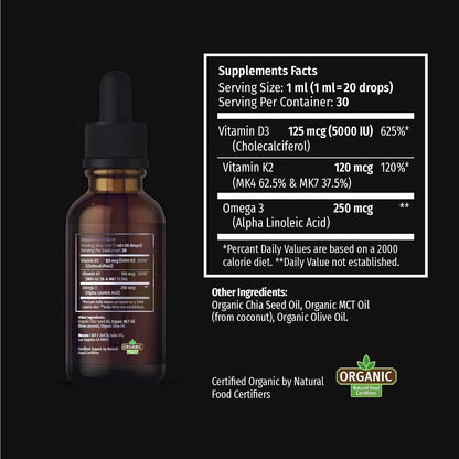 (4 Pack) Vitamin D3 K2 Drops Unflavored & Strawberry Flavor Bundle - Maximum Strength Vitamin D Liquid 5000 IU with MCT Oil Omega 3 - No Fillers, Non-GMO Liquid D3 for Immune Support, 2 Fl Oz Each