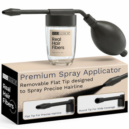 Hair Illusion Spray Applicator Removable Flat Tip designed to Spray Precise Hairline or Remove Tip For Round Sprayer And Wide Coverage (does not include hair fibers)