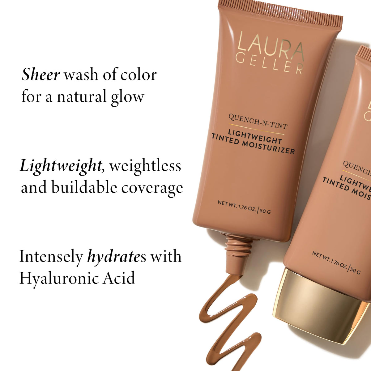 LAURA GELLER NEW YORK Quench-n-Tint Tinted Moisturizer - Sheer to Light Buildable Coverage - Natural Glow Finish - Lightweight Formula with Hyaluronic Acid, 04 Medium LAURA GELLER NEW YORKBuy Supplements Australia