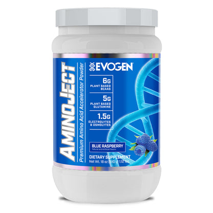 Evogen AminoJect Recovery Formula | Watermelon | 30 Servings | 6g fermented plant-based BCAAs, 5g glutamine, electrolytes, betaine and L-citrulline for hydration and endurance