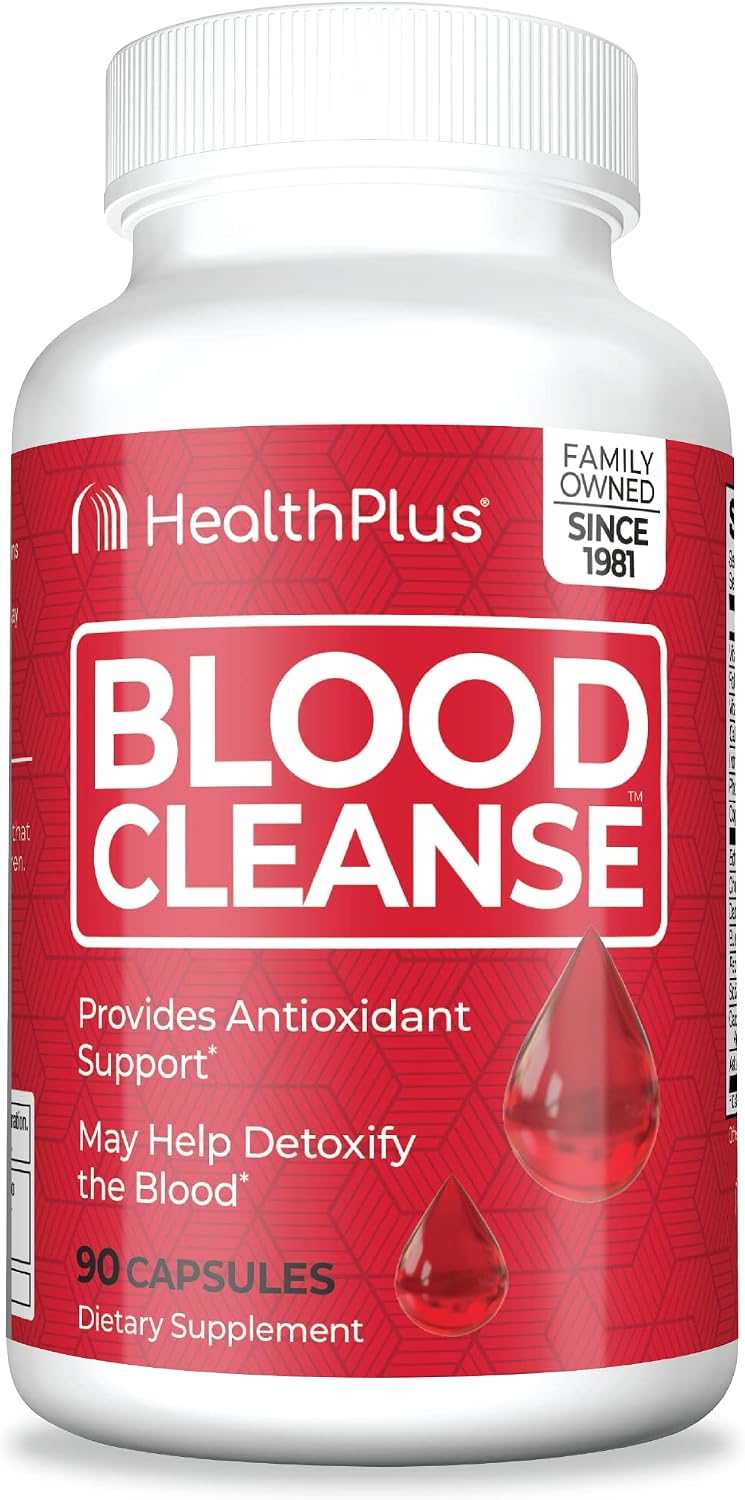 Health Plus Blood Cleanse Herbal Supplement, 90 Capsules, 45 Servings | Gluten free herbal ingredients; supports healthy blood circulation and everyday overall wellness