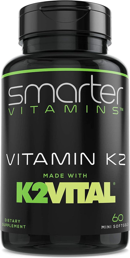 Vitamin K2 MK7 100mcg with K2VITAL for Bone & Heart Support – 60 Softgels | Made with K2VITAL MK-7 and kale powder in convenient liquid softgels for daily vitamin K2 supplementation.