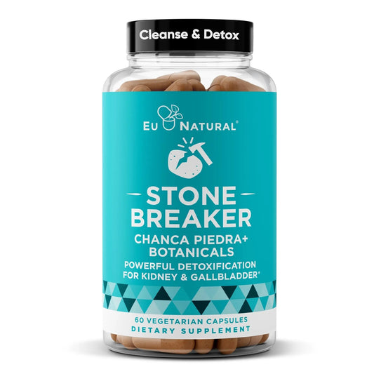 Chanca Piedra Stone Breaker - The Original Stone Breaking Formula with Celery Seed & Parsley - Supports Kidney, Gallbladder & Urinary Tract Cleansing to Help Flush Impurities - 60 Vegetarian Capsules Eu NaturalBuy Supplements Australia