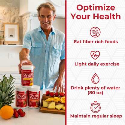 Health Plus Colon Cleanse Fiber Powder, Pineapple Flavor, 9 oz, 36 Servings | No artificial flavors; daily fiber with psyllium husk that supports natural detoxification and regularity
