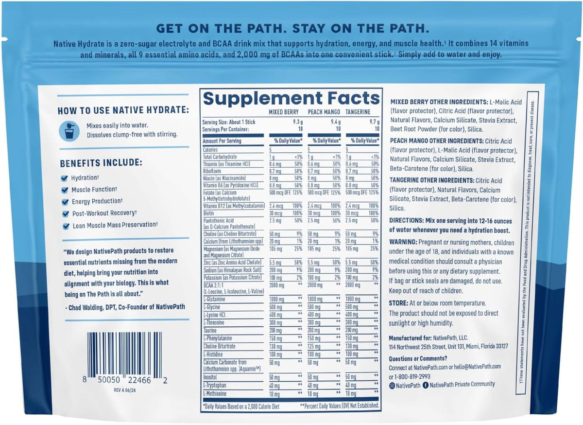 NativePath Hydrate Variety Stick Packs & Mixed Berry Hydrate Jar
