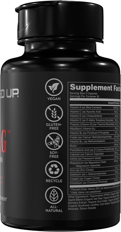 Bucked Up Stag Multivitamin - Men - Full Spectrum Vitamin Formula - Vitality, Immunity and Muscle Function (60 Capsules)