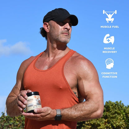 Earth Fed Muscle Creatine Monohydrate Powder, 300g, Unflavored | 60 Servings, German Creapure Creatine, For Strength, Power & Muscle Growth, Mixes Clean, No Fillers