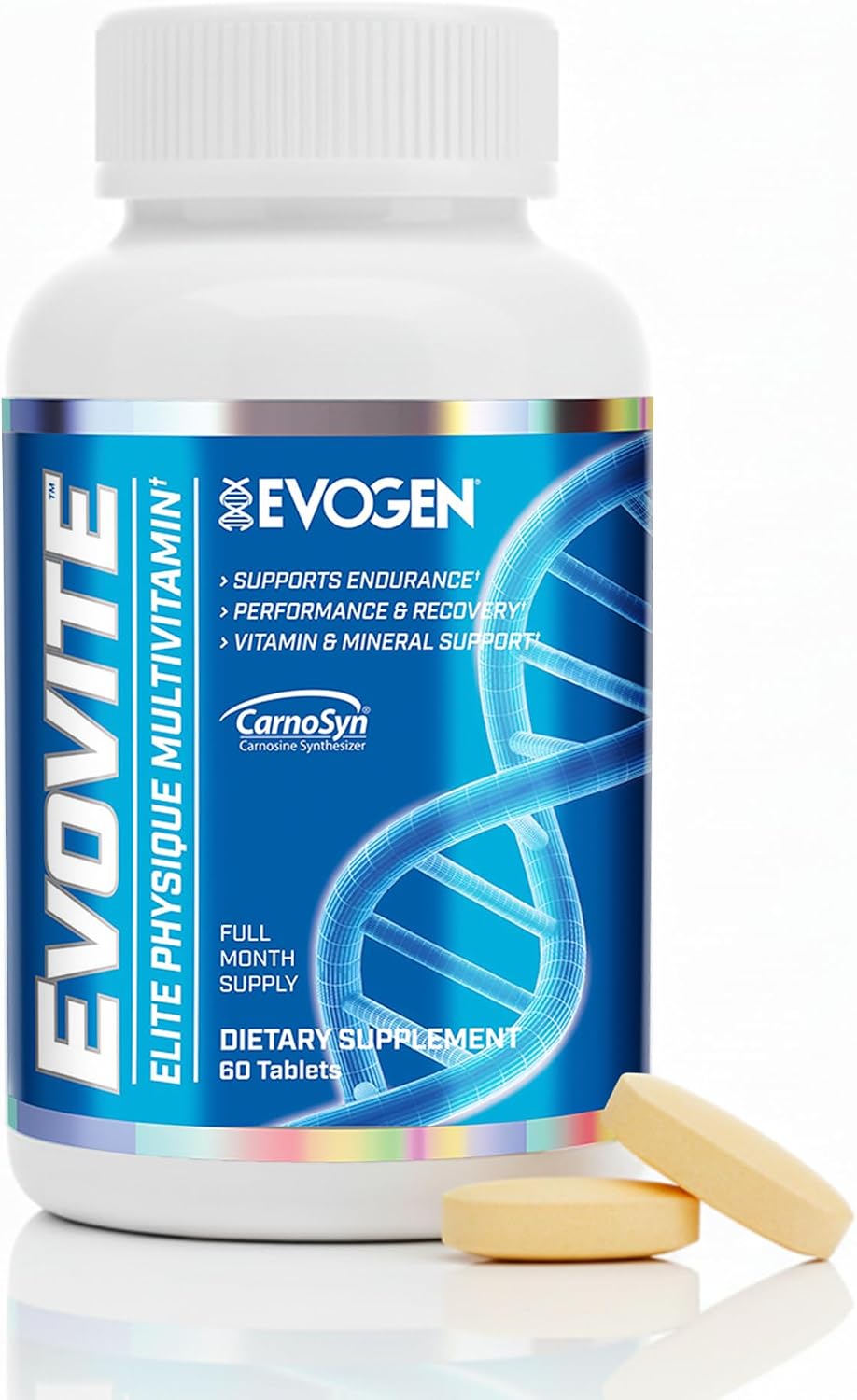 Evogen Evovite Multivitamin Tablets | 30 Servings | Albion chelated minerals with CarnoSyn beta-alanine, Longvida curcumin, boron, K2 and methylated B12 for endurance and joints