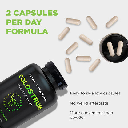 Vital Vitamins Vegan Collagen Booster Capsules + Colostrum Capsules Supplement