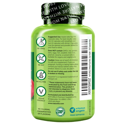 NATURELO Whole Food Multivitamin for Men 50+ - with Vitamins, Minerals, Organic Herbal Extracts - Vegan Vegetarian - for Energy, Brain, Heart and Eye Health - 120 Capsules