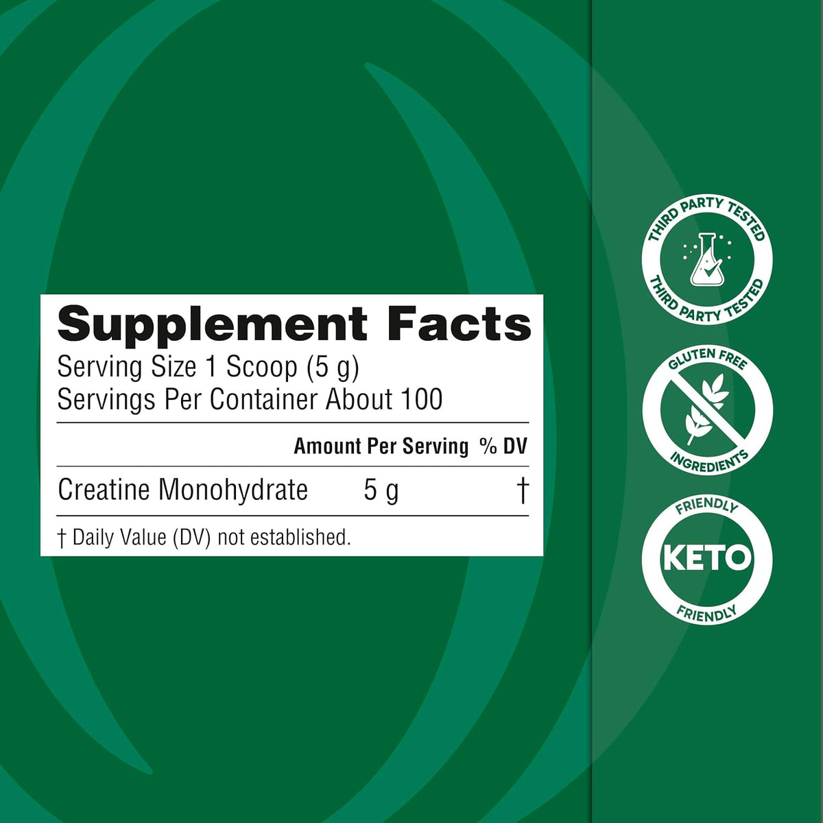 Organika Creatine Powder- 100% Pure Micronized Creatine Monohydrate - Helps Build Lean Muscle, Increase Strength, and Improved Recovery and Performance for Men and Women - 500g, 100 Servings