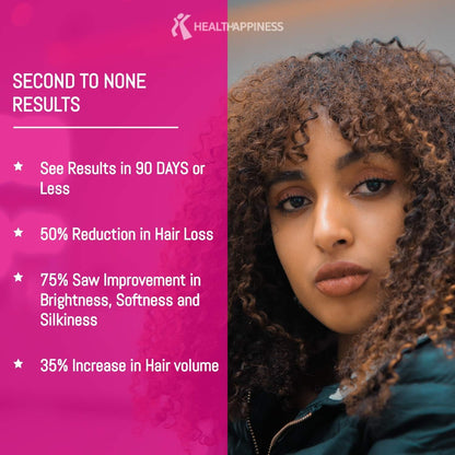 UpNourish Hair Growth Vitamins for Women - Proven Hair Supplement with KERANAT, DHT Blocker PHYTOPIN, Biotin 5000 mcg & SOD, Hair Vitamins for Faster Hair Growth, Hair Loss & Thinning Hair - 90 ct