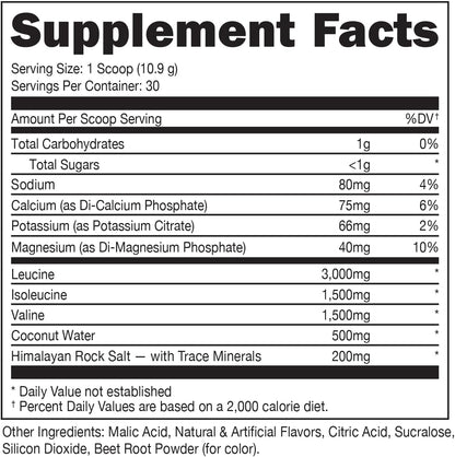 Bucked Up Original BCAA 2:1:1 Branched Chain Essential Amino Acids - Supplement Powder - | 100% Pure 2:1:1 Instantized Formula | Pre/Post Workout | 30 Servings | (Miami Flavor)
