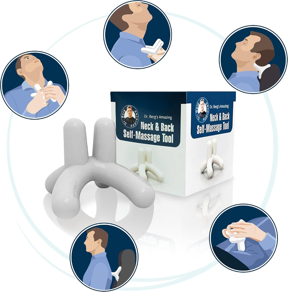 Dr. Berg Body, Neck & Back Self-Massage Tool - Comes with an Instructions Manual & Access to How-to Online Videos