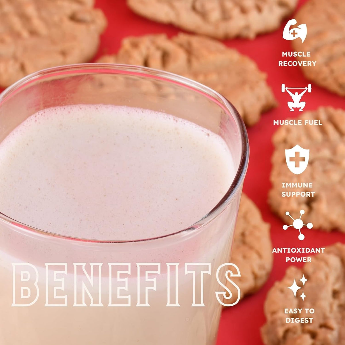 Earth Fed Muscle Crunch Irish Whey Protein, Peanut Butter Cookie | Irish grass-fed whey protein with real peanut flour. Peanut butter cookie flavor, Third-Party Certified. 2 lb tub.