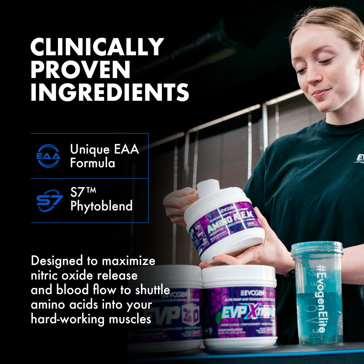 Evogen Amino K.E.M. EAA & BCAA | Tropic Thunder | 30 Servings | S7 nitric oxide blend with betaine anhydrous, coconut water and leucine for blood flow, muscle growth, hydration and recovery