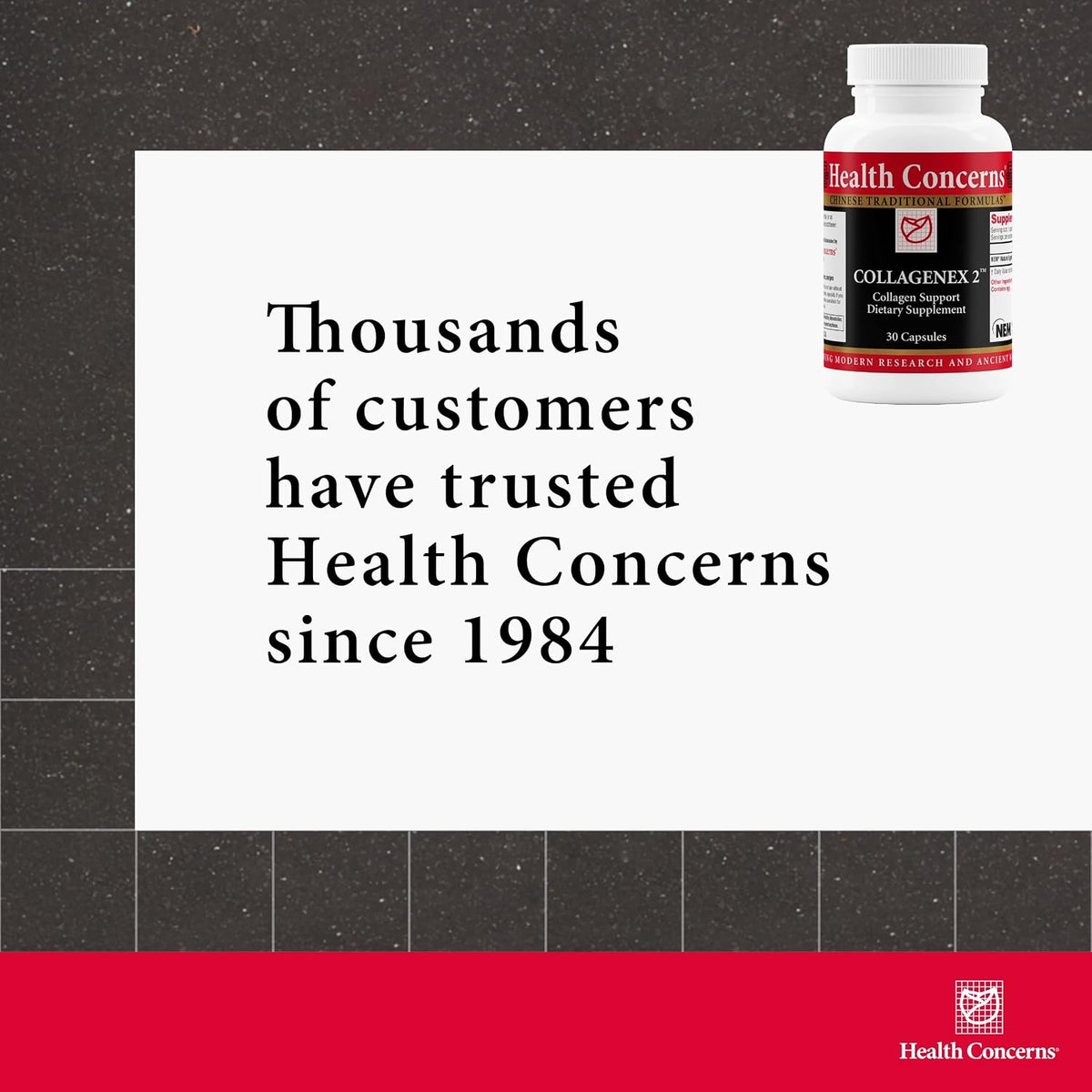 Health Concerns Collagenex 2 – Collagen Supplement for Joint Support & Flexibility – Natural Eggshell Membrane for Men & Women - Connective Tissue Support – Chinese Herbal Supplement - 30 Capsules