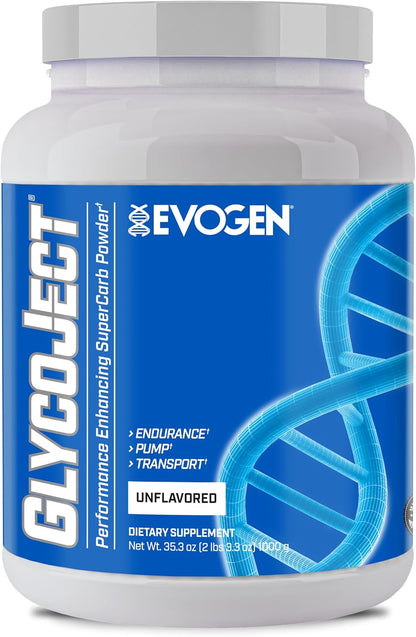 Evogen GlycoJect Karbolyn Super Carb Powder | Unflavored | 37 Servings | Fast-digesting fuel with citrulline malate for rapid glycogen replenishment, endurance, muscle pumps and recovery