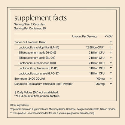 Paulina FITNESS Reset Daily Probiotic + Prebiotic Gut Reset for Women | Plant Digestive Enzymes Support Bloating Relief, Weight Management & Gut Health, Vegan, Unflavored, 30-Day Supply