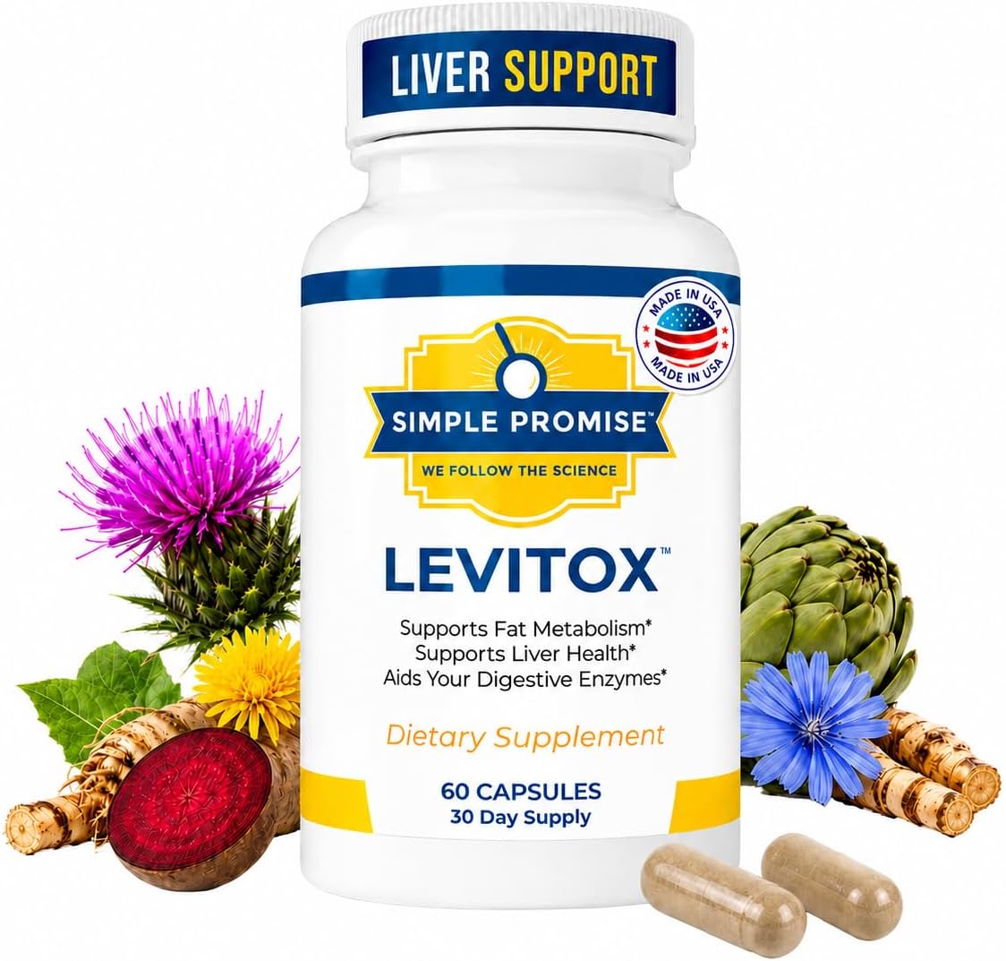 Levitox - Milk Thistle Liver Support with Dandelion Root - Women and Men | Milk Thistle Extract, Liver Health Support, Dandelion and Artichoke, Simple Once-Daily Routine, Non-GMO