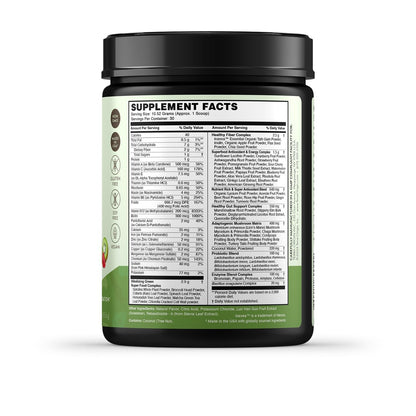 TERRA ORIGIN Greens Superfood Powder | Green Juice Powder with Probiotics & Enzymes | Plant Based Super Greens for Energy, Gut & Immune Support | Vegan, Non-GMO | 30 Servings Tropical Passionfruit