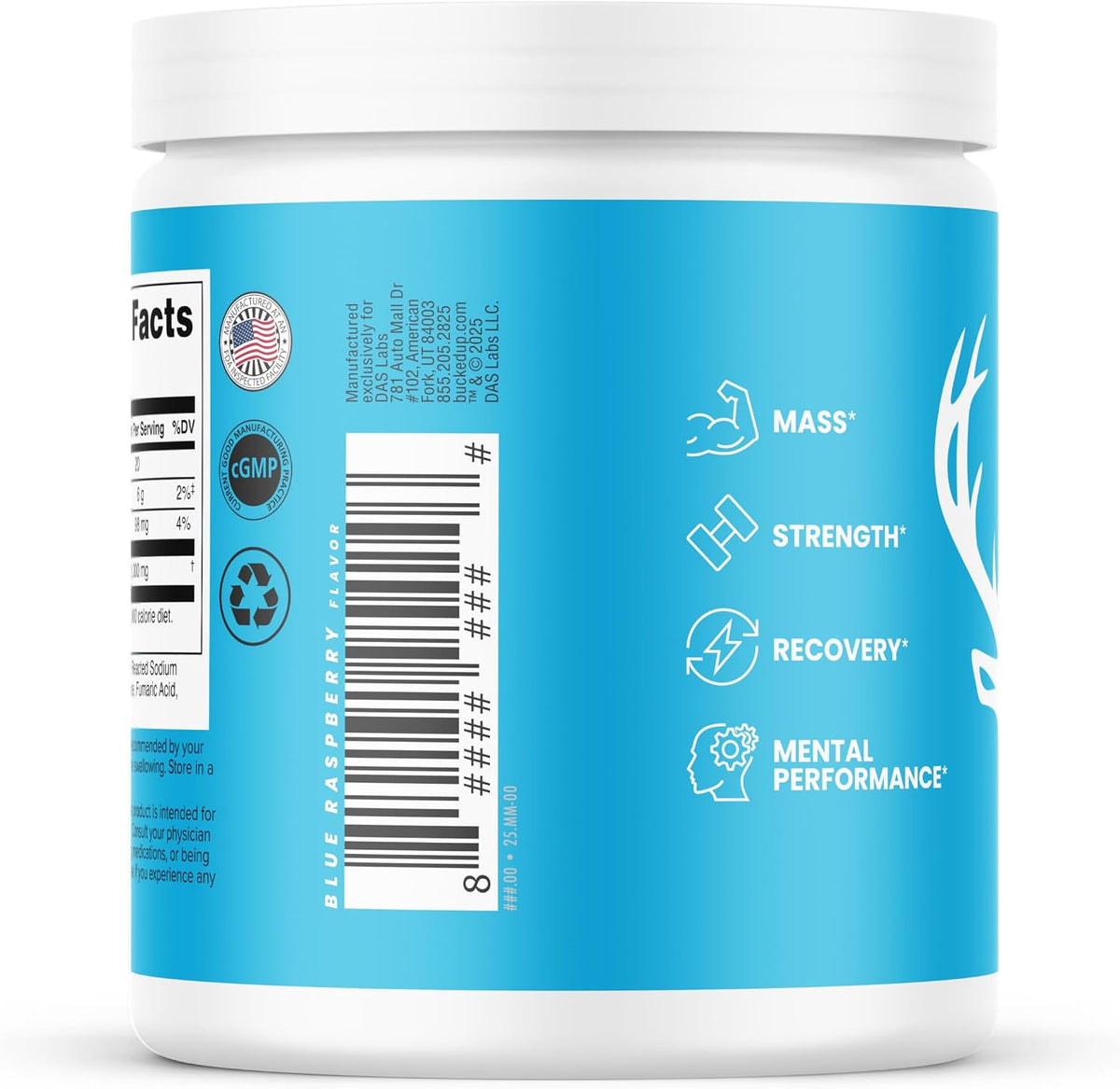 Bucked Up Creatine Candy Blue Raz | Micronized Creatine Monohydrate | 120 Chewable Tablets, 24 Servings | Fizzy Creatine No Water Needed | Non GMO Gluten Free Third Party Tested