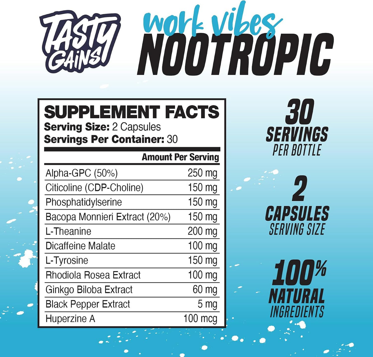 Nootropic Brain Supplement for Memory and Focus - Vitamin for Mental Health & Brain Health with L-Theanine, Rhodiola Rosea & Phosphatidylserine - Memory, Mental Clarity & Cognitive Improvement - 60 Ct