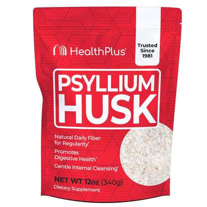 Health Plus Daily Psyllium Husk Fiber, 24 oz, 96 Servings | Pure psyllium husk fiber supplement; helps with occasional constipation, supports daily regularity, and keto baking uses