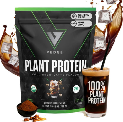 VEDGE Vanilla Protein Powder, USDA Organic Plant Based, 20 Servings | Plant Based Protein Powder, From Pea, Pumpkin, And Sunflower With Smooth Texture For Shakes, Smoothies, Vegan, And Baking