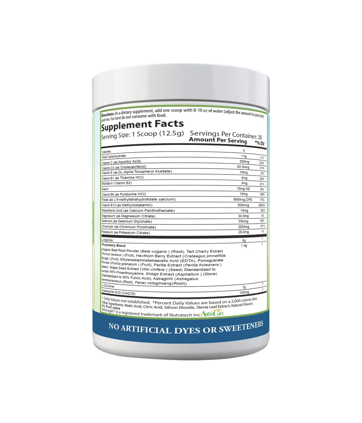 PURE® Cardio+ Nitric Oxide Heart & Circulation Support - 5000mg L-Arginine & 1000mg L-Citrulline - Mango, 30 Servings Powder, 375 Grams - CoQ10 Beet Root - High Potency Cardiovascular Formula
