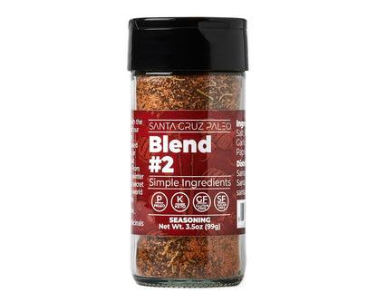 Santa Cruz Paleo, Seasoning Blend #2, Sweet and Smoky Spice for Chicken, Steak, Burgers, Wings and Ribs, Garlic, Sea Salt, Black Pepper, Rosemary and Paprika, Gluten Free, Keto, Paleo, 3.5 Oz Jar