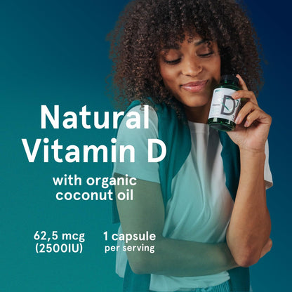 Puori Vitamin D3 Softgels, 2500 IU (62.5 mcg) - Fast Absorbing Vitamin D3 Supplements for Immune System Support, Bone Health & Density and Healthy Muscle Functions - Non-GMO & Gluten-Free - 120 Count