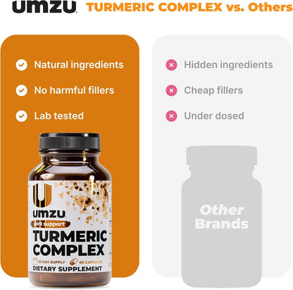 UMZU Turmeric Curcumin Supplement, 30 Day Supply | Bromelain, Boswellia and BioPerine Black Pepper, Joint Support, Immune Support, Antioxidant Support, Daily Wellness