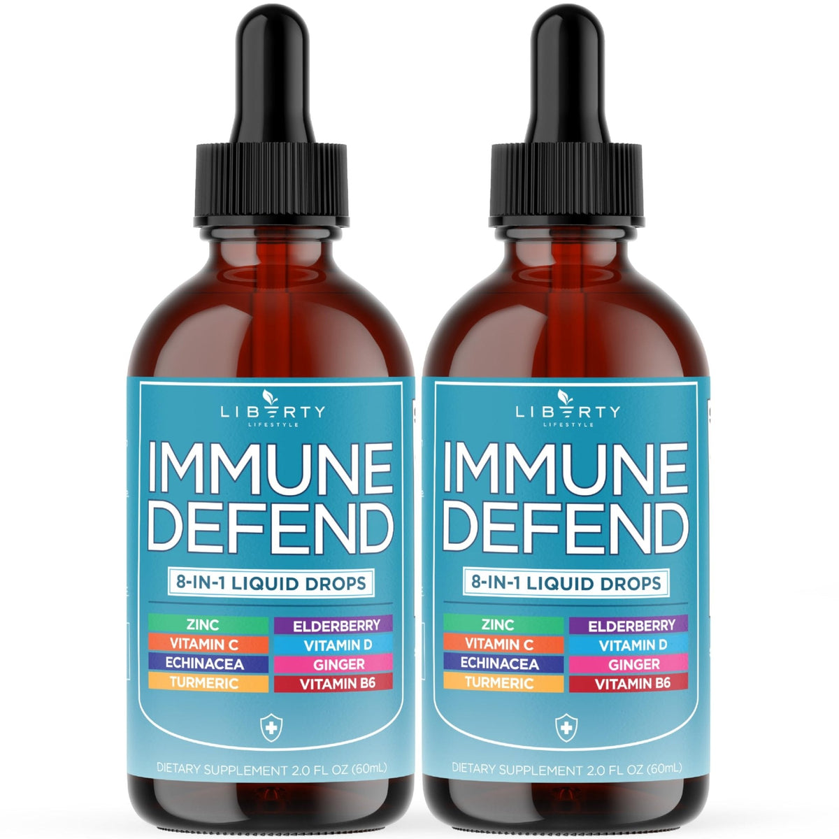 8-in-1 Immune Support Liquid Drops – Elderberry, Turmeric Curcumin, Echinacea, Ginger, Vitamins C & D3, Zinc & B6 – Fast-Absorbing Immune & Antioxidant Support – Vegan, Non-GMO – 4 oz - PrimeBioHealth - canada supplements