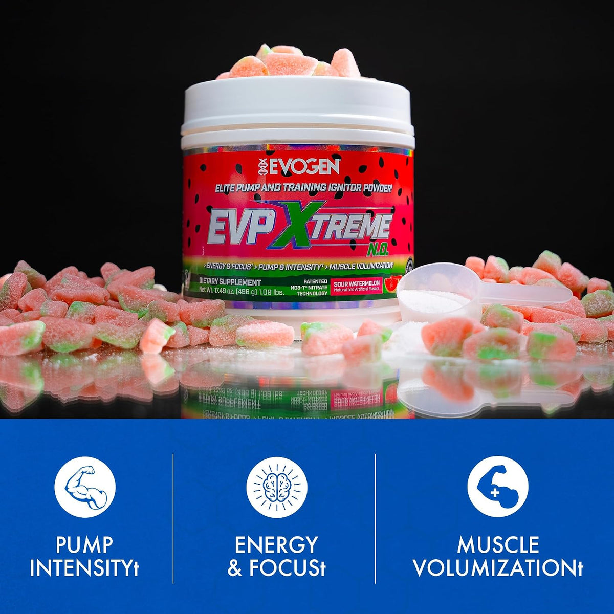 Evogen EVP Xtreme NO + EVP AQ Bundle – Pre Workout Powder & Liquid Glycerol Volumizer for Men & Women | Extreme Pump, Energy, Hydration & Vascularity | Sour Watermelon