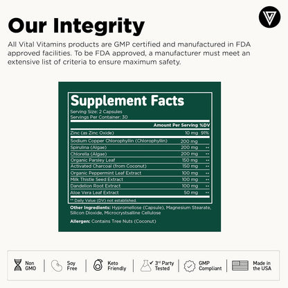 Vital Vitamins Multi Collagen Capsules + Chlorophyll Complex Capsules
