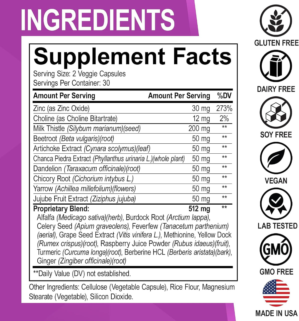 Liver Cleanse Detox Support Supplement - Complete Health Repair Pills with Artichoke, Berberine, Turmeric Herbs - Aid Gallbladder Care Formula Capsules & Natural Milk Thistle Dandelion Supplements