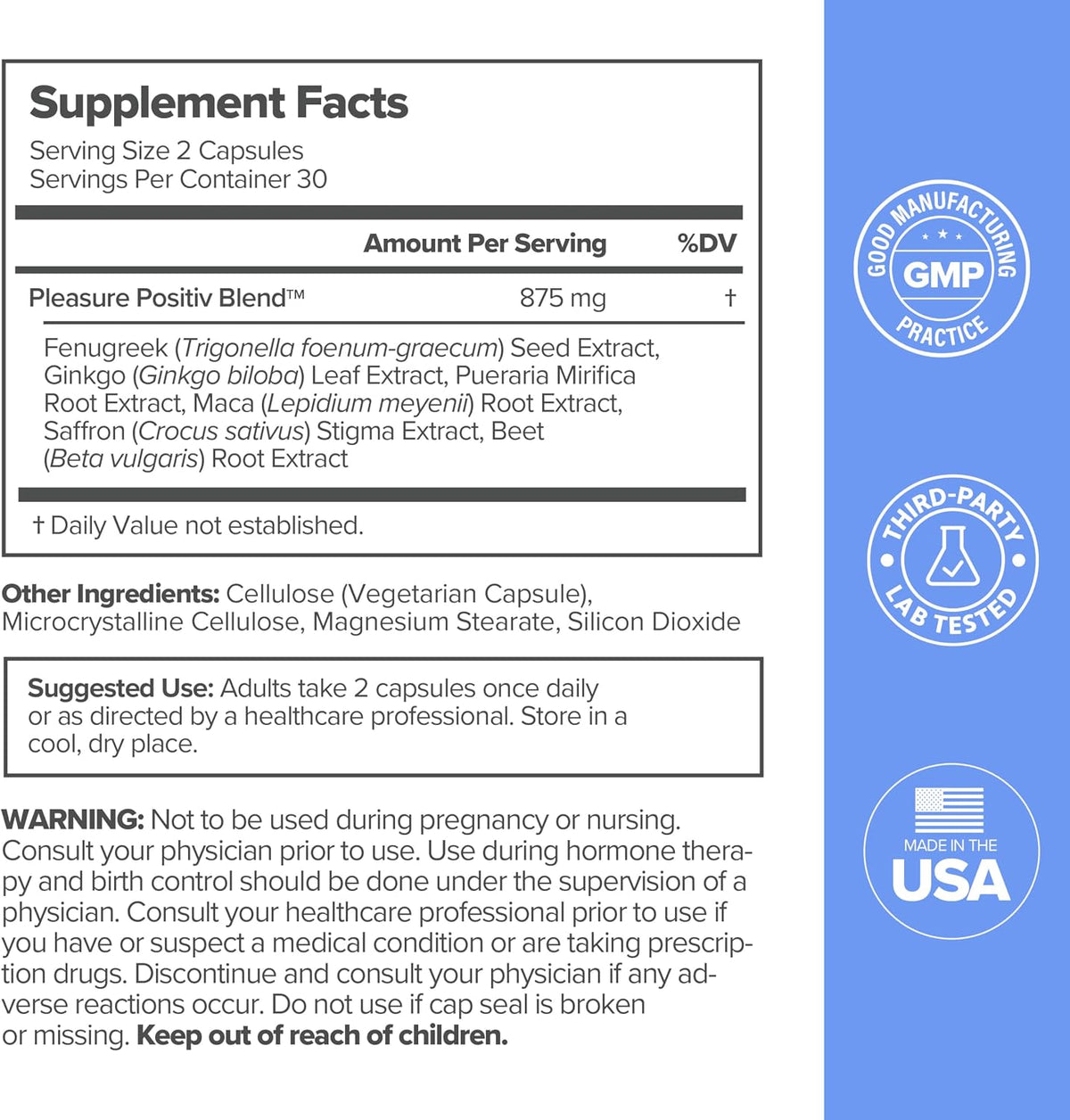 MENO Vaginal Moisture – Hormone-Free Capsules with Maca Root– 30-Day Supply