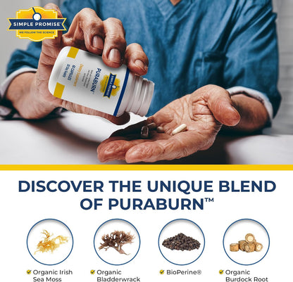 PuraBurn and Levitox Bundle - Gut & Liver Support - Sea Moss, Milk Thistle | Cleanse-Metabolism Duo, For Steady Morning Energy, With Bladderwrack and Dandelion, Two Capsules of Each Daily