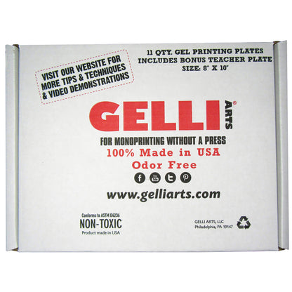Gelli Arts 5" X 5" 10 Plates Gel Printing Plates - Gel Plate Class Pack, Reusable Printing Items, Printmaking Supplies for School, Clear Monoprinting, Items for Art Classes