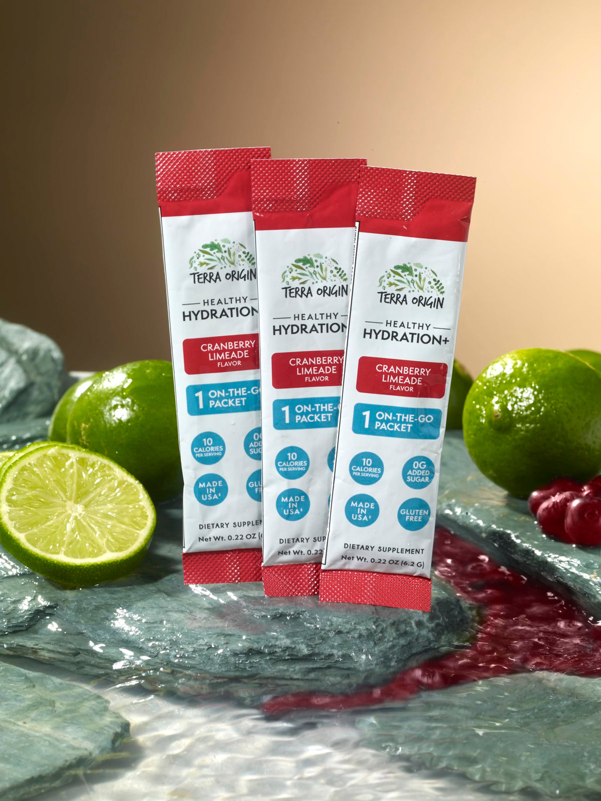 TERRA ORIGIN Healthy Hydration+ Electrolyte Powder Packets | Sugar Free, Gluten Free Drink Mix | Lemonade | 30 Servings (1-Pack)