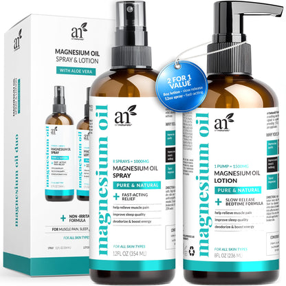 ArtNaturals Magnesium Oil Spray & Body Lotion Set